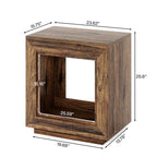 Mesita de noche o lateral rectangular de estilo rústico de 23.62 pulgadas para sala de estar