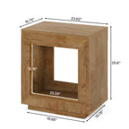 Mesita de noche o lateral rectangular de estilo rústico de 23.62 pulgadas para sala de estar