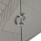Mueble de almacenamiento de 4 puertas con patas de pino y MDF