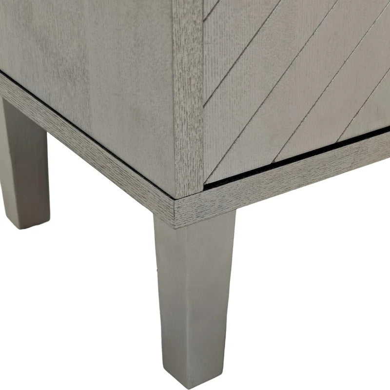 Mueble de almacenamiento de 4 puertas con patas de pino y MDF