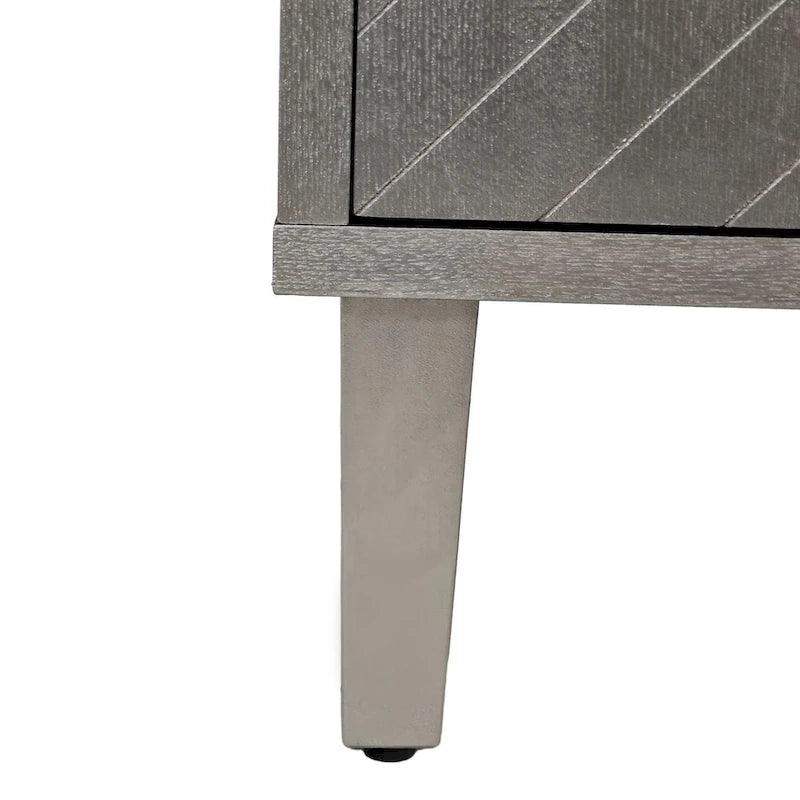 Mueble de almacenamiento de 4 puertas con patas de pino y MDF