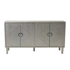 Mueble de almacenamiento de 4 puertas con patas de pino y MDF