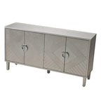 Mueble de almacenamiento de 4 puertas con patas de pino y MDF
