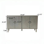 Mueble de almacenamiento de 4 puertas con patas de pino y MDF