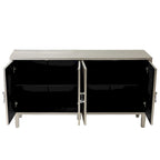 Mueble de almacenamiento de 4 puertas con patas de pino y MDF