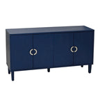 Mueble de almacenamiento de 4 puertas con patas de pino y MDF