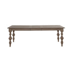 Mesa rectangular de 7 piezas rústica color topo