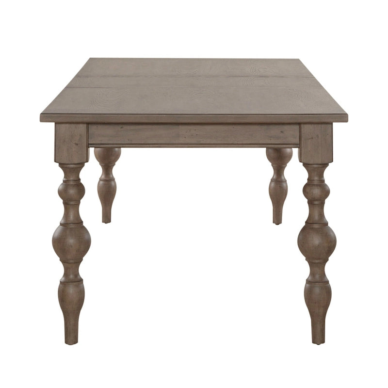 Mesa rectangular de 7 piezas rústica color topo