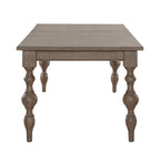 Mesa rectangular de 7 piezas rústica color topo