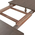 Mesa rectangular de 7 piezas rústica color topo