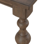 Mesa rectangular de 7 piezas rústica color topo