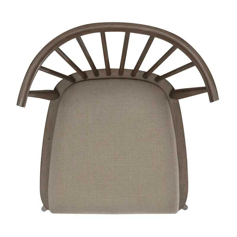 Mesa rectangular de 7 piezas rústica color topo