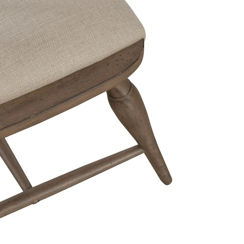 Mesa rectangular de 7 piezas rústica color topo