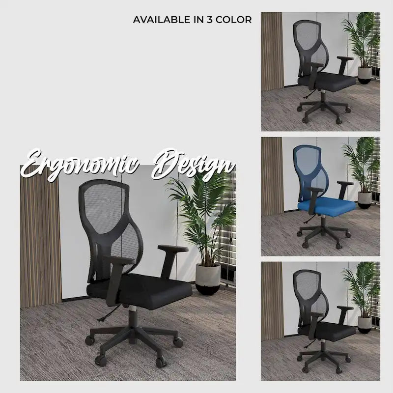 Silla de oficina con respaldo medio, altura ajustable, giro e inclinación