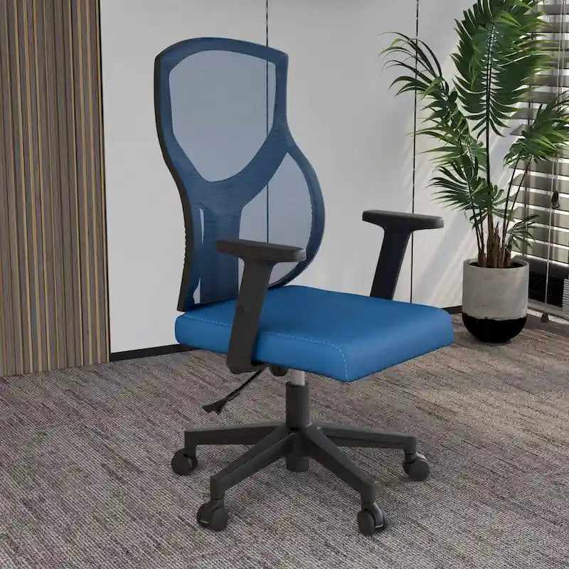 Silla de oficina con respaldo medio, altura ajustable, giro e inclinación