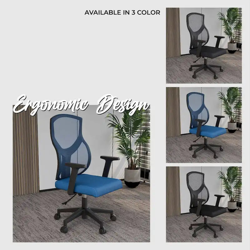 Silla de oficina con respaldo medio, altura ajustable, giro e inclinación