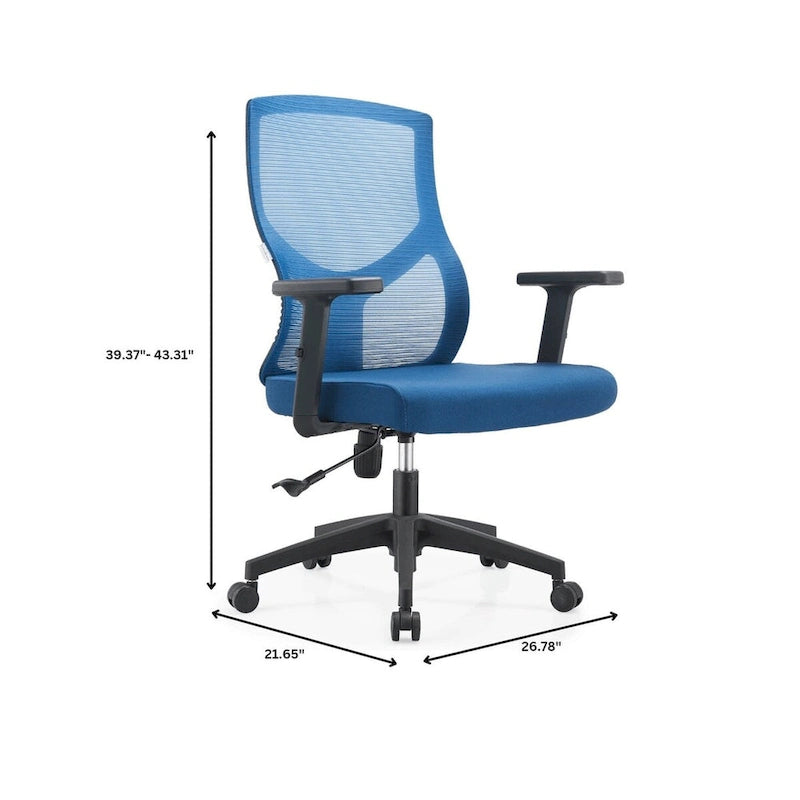 Silla de oficina con respaldo medio, altura ajustable, giro e inclinación