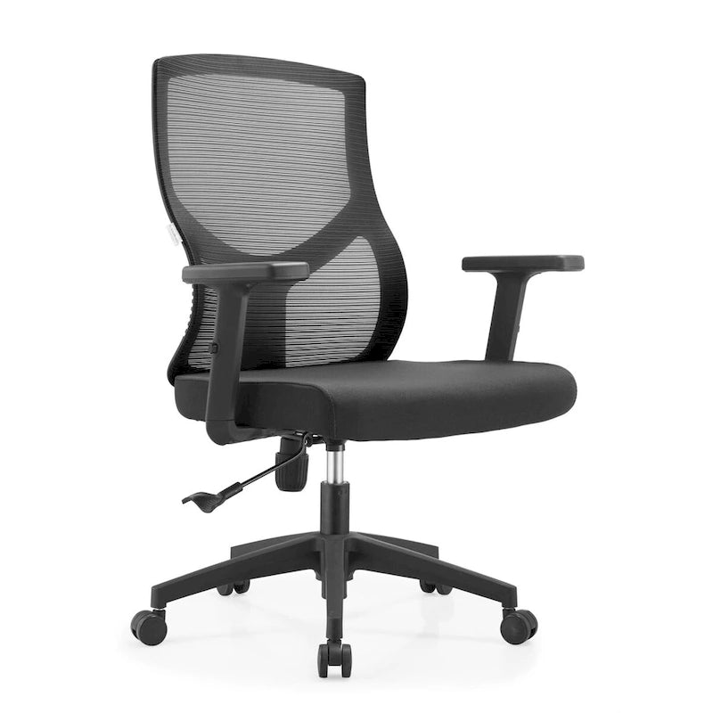Silla de oficina con respaldo medio, altura ajustable, giro e inclinación