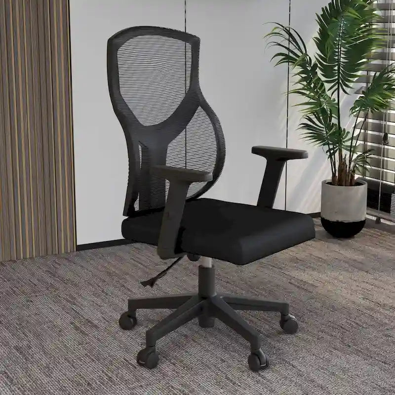 Silla de oficina con respaldo medio, altura ajustable, giro e inclinación