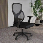 Silla de oficina con respaldo medio, altura ajustable, giro e inclinación