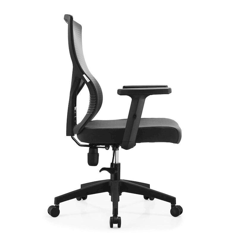 Silla de oficina con respaldo medio, altura ajustable, giro e inclinación