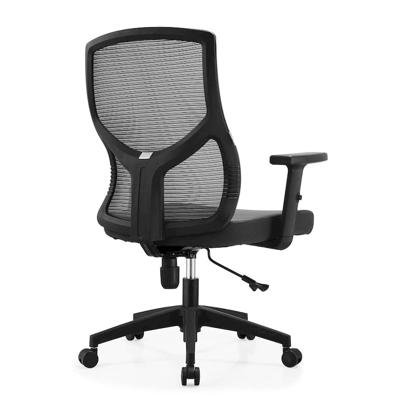 Silla de oficina con respaldo medio, altura ajustable, giro e inclinación