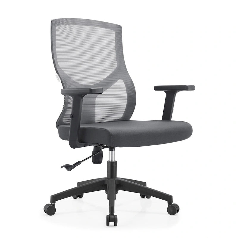 Silla de oficina con respaldo medio, altura ajustable, giro e inclinación