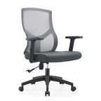 Silla de oficina con respaldo medio, altura ajustable, giro e inclinación