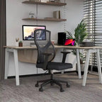 Silla de oficina con respaldo medio, altura ajustable, giro e inclinación