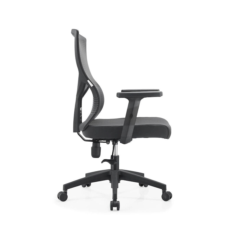 Silla de oficina con respaldo medio, altura ajustable, giro e inclinación