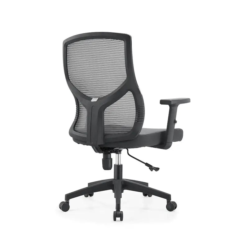 Silla de oficina con respaldo medio, altura ajustable, giro e inclinación