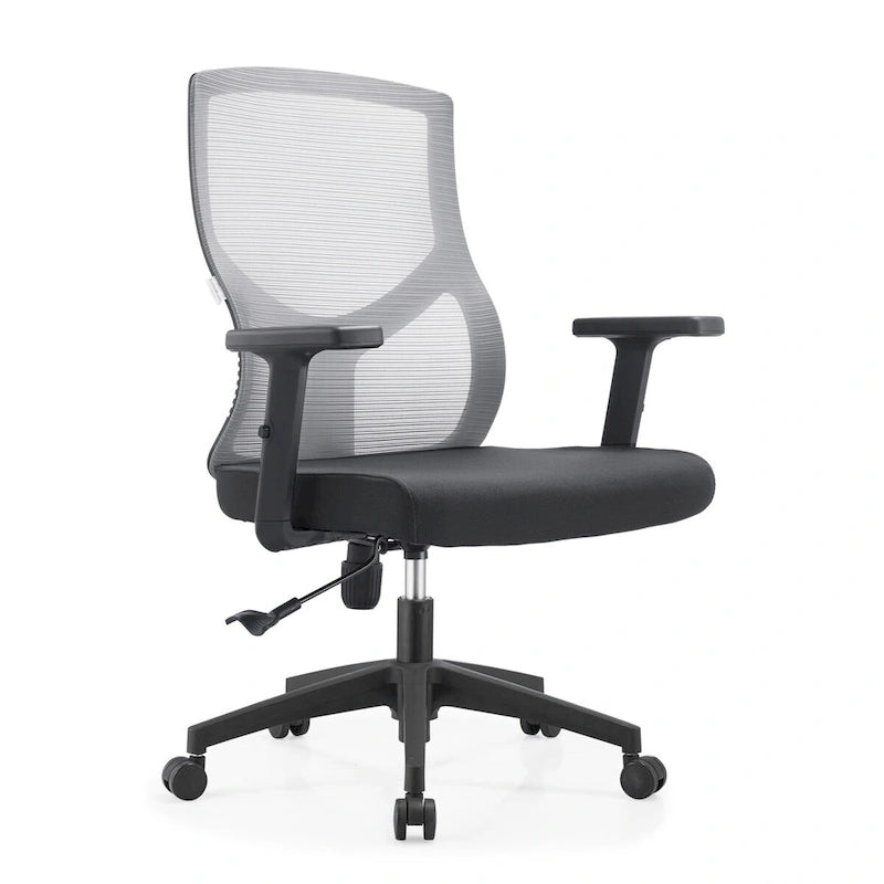 Silla de oficina con respaldo medio, altura ajustable, giro e inclinación