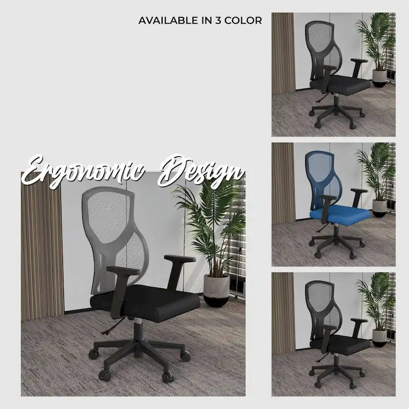 Silla de oficina con respaldo medio, altura ajustable, giro e inclinación