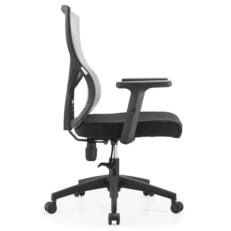 Silla de oficina con respaldo medio, altura ajustable, giro e inclinación