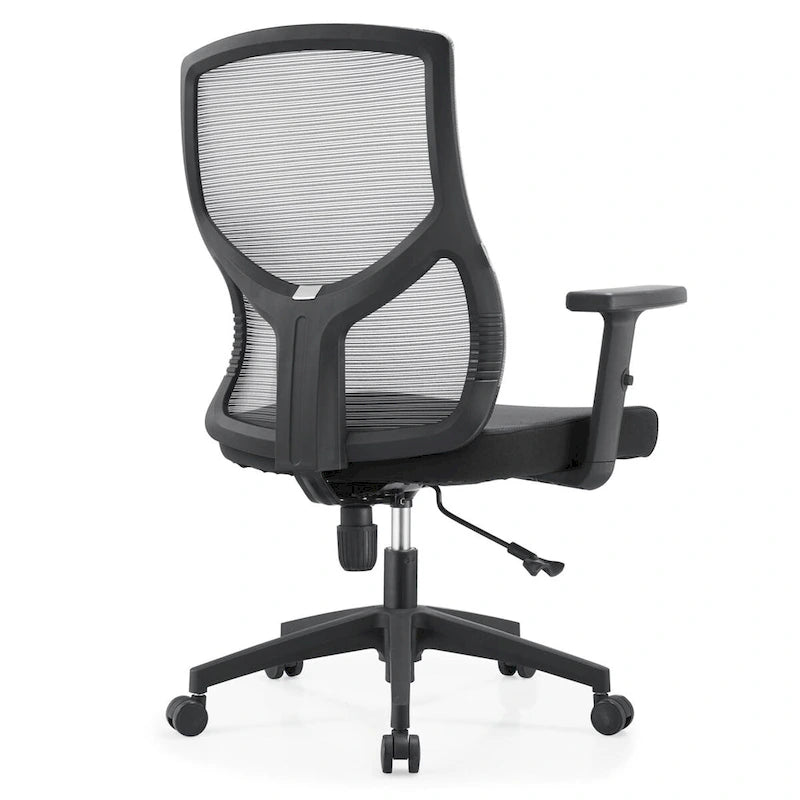 Silla de oficina con respaldo medio, altura ajustable, giro e inclinación