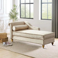 Sillón Chaiselongue de Almacenamiento Tapizado en Terciopelo Francés Elegante con una Almohada