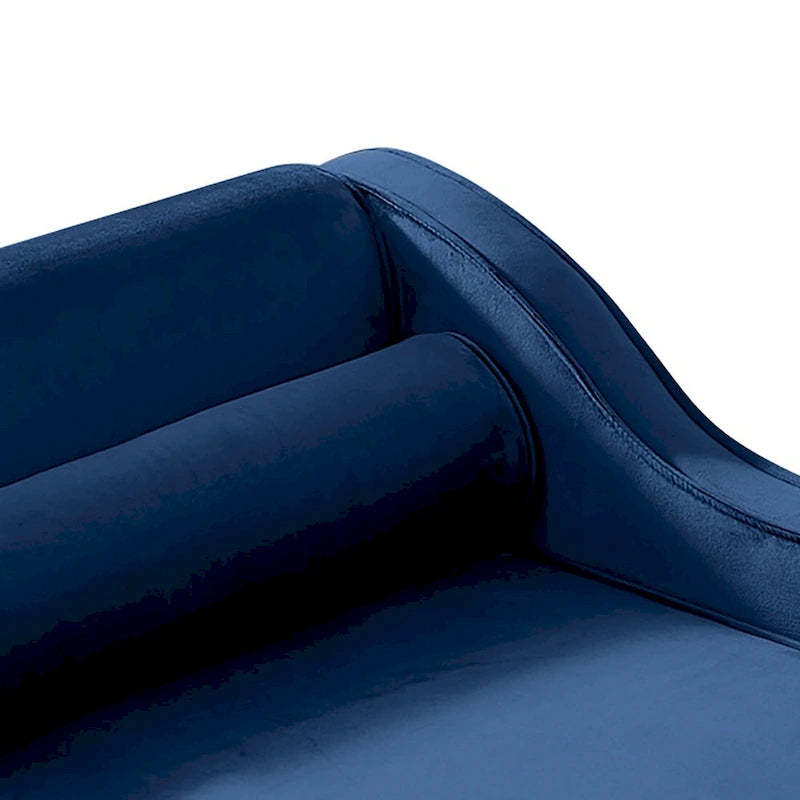Sillón Chaiselongue de Almacenamiento Tapizado en Terciopelo Francés Elegante con una Almohada