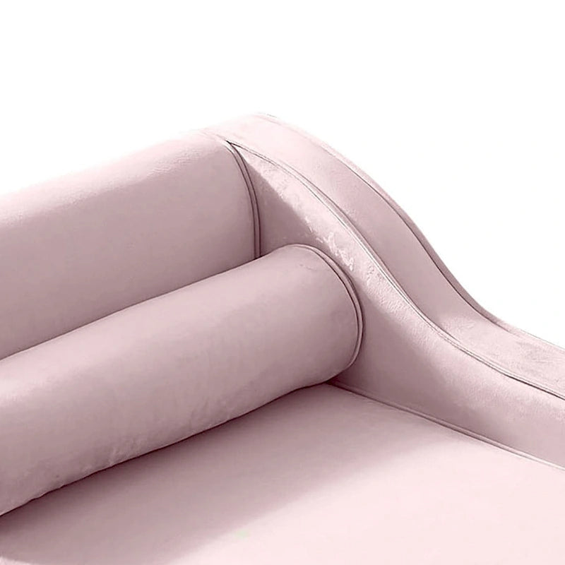 Sillón Chaiselongue de Almacenamiento Tapizado en Terciopelo Francés Elegante con una Almohada