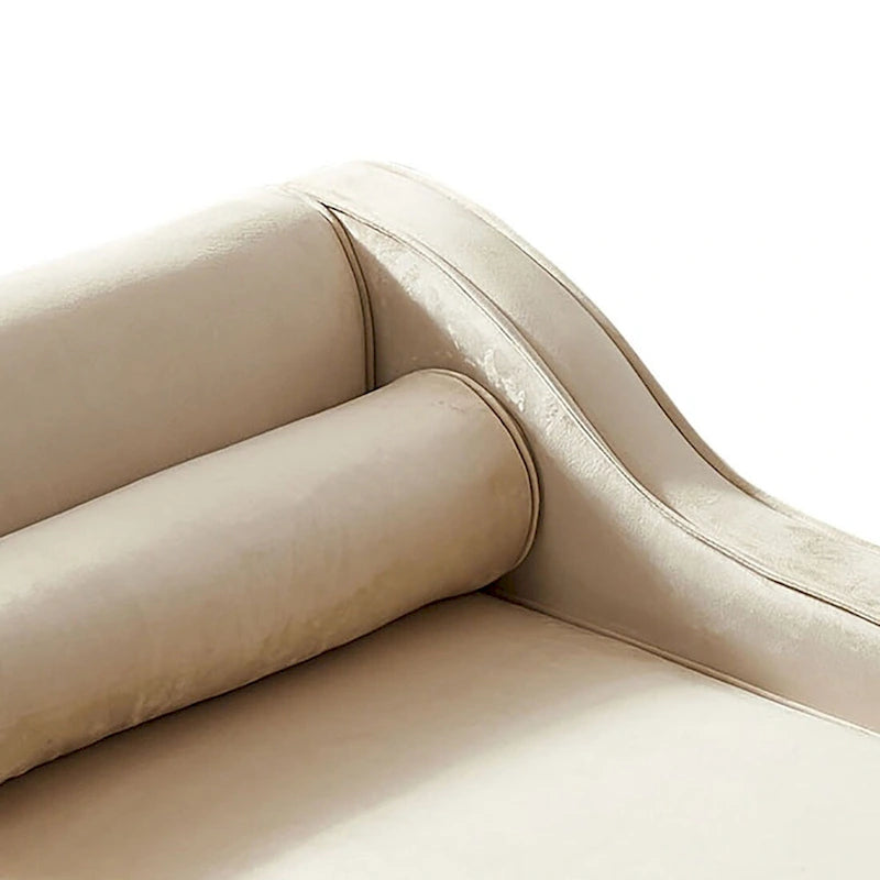 Sillón Chaiselongue de Almacenamiento Tapizado en Terciopelo Francés Elegante con una Almohada
