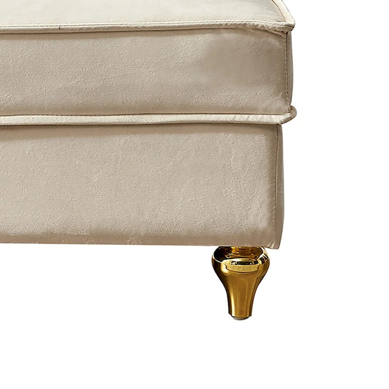 Sillón Chaiselongue de Almacenamiento Tapizado en Terciopelo Francés Elegante con una Almohada