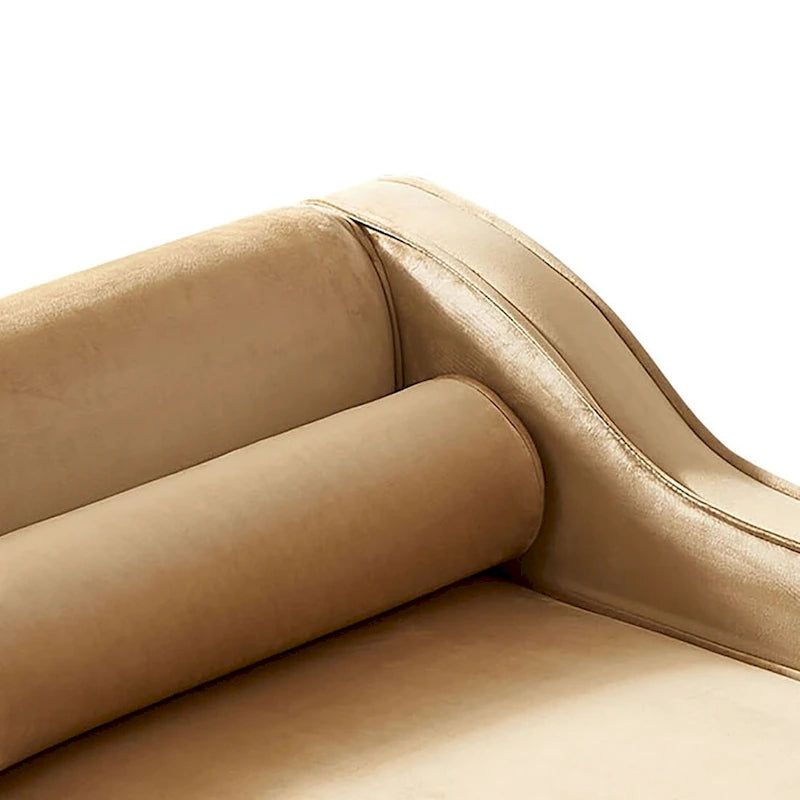 Sillón Chaiselongue de Almacenamiento Tapizado en Terciopelo Francés Elegante con una Almohada
