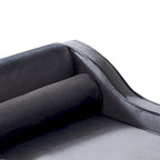 Sillón Chaiselongue de Almacenamiento Tapizado en Terciopelo Francés Elegante con una Almohada