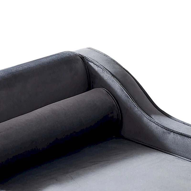Sillón Chaiselongue de Almacenamiento Tapizado en Terciopelo Francés Elegante con una Almohada