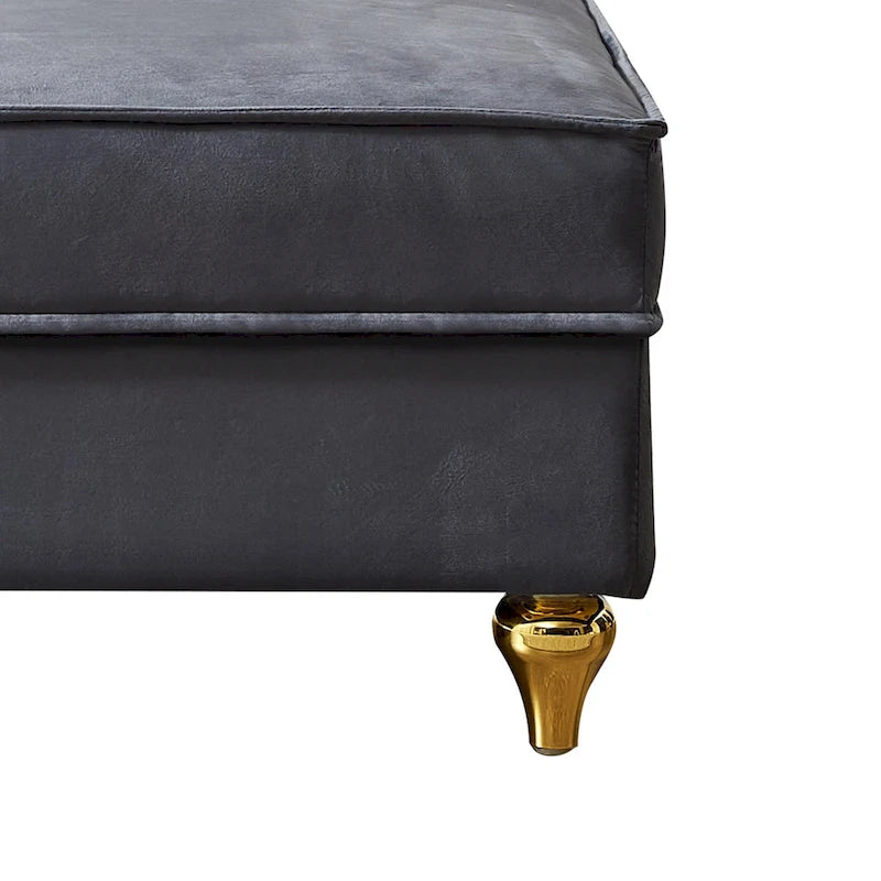 Sillón Chaiselongue de Almacenamiento Tapizado en Terciopelo Francés Elegante con una Almohada