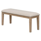 Mesa de comedor de madera maciza de 6 piezas con banco, con lavado de madera natural
