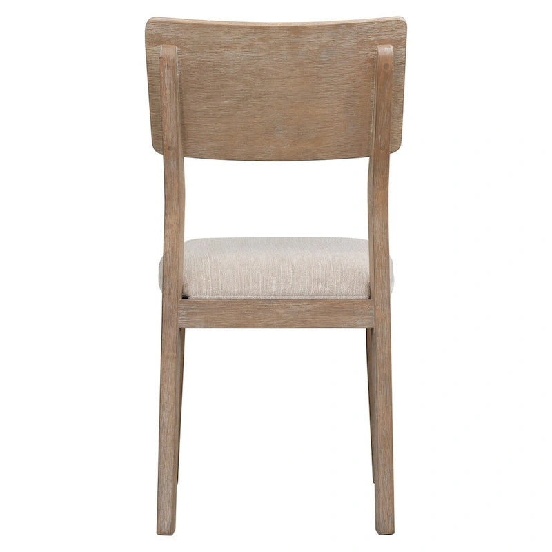 Mesa de comedor de madera maciza de 6 piezas con banco, con lavado de madera natural