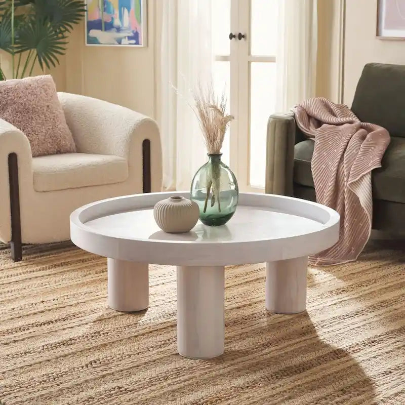 Mesa de centro redonda de 3 patas